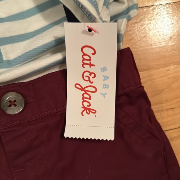 ✅2/$20✅NWT Baby Cat & Jack 2 piece 24month onesie wth shorts & suspenders! - Picture 5 of 9